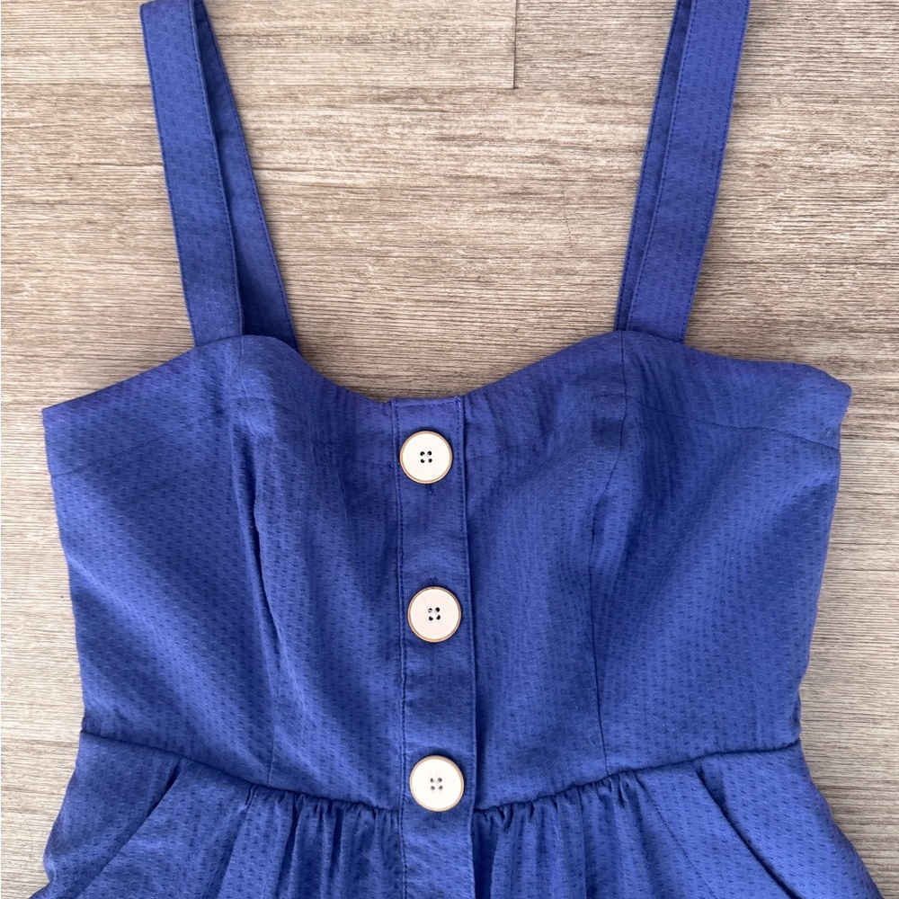 Anthology Maeve Blue Midi Sundress Size 0 Adjustable Straps Pockets - Picture 7 of 8